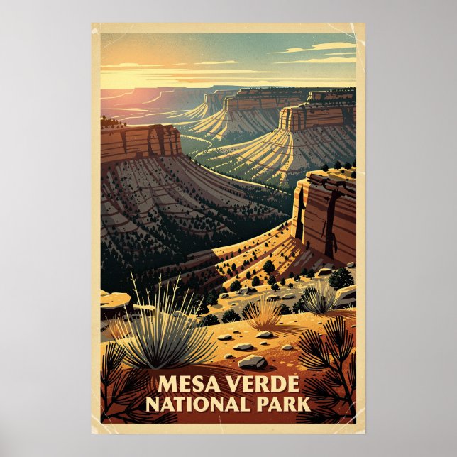 Mesa Verde Nationalpark Retro Poster (Vorne)