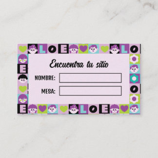 Meseros Seating Plan Boda Divertida Lila Azul Platzkarte