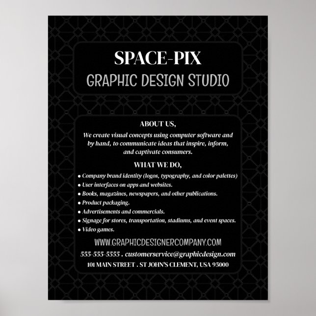 Mesh-Grafik, Grafik-Designer-Werbung Poster (Vorne)