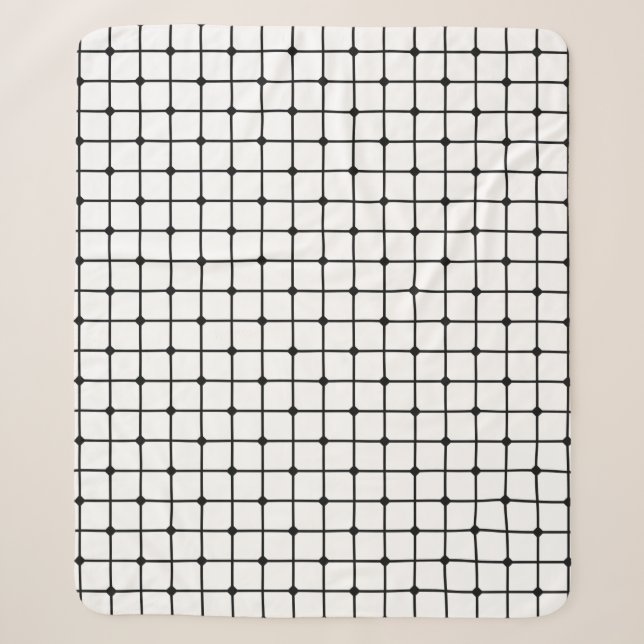 Mesh Muster monochrome geometrische Sherpadecke (Vorderseite)