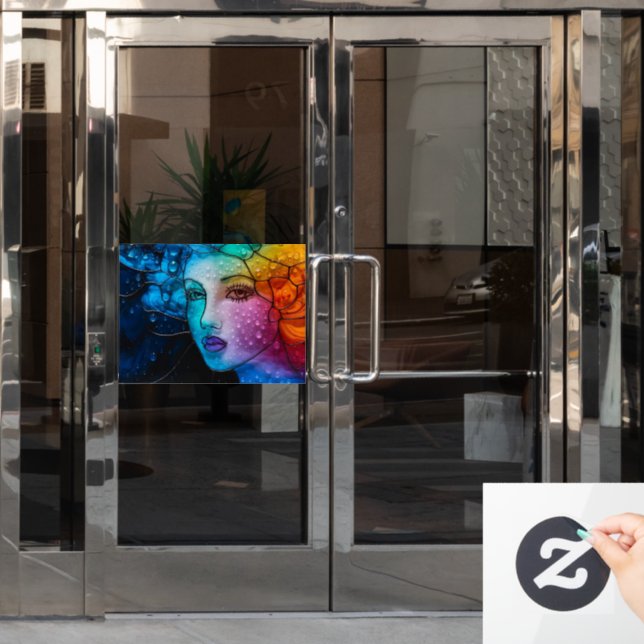 Mesmerisieren Lady Face gestanztes Glas 3D Alkohol Fensteraufkleber (Büro Tür)