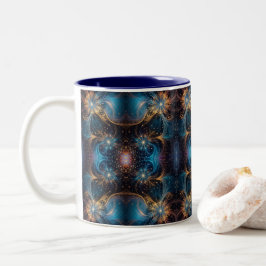 Mesmerisierende Swirling Mandelbrot Motifs - Frakt Zweifarbige Tasse