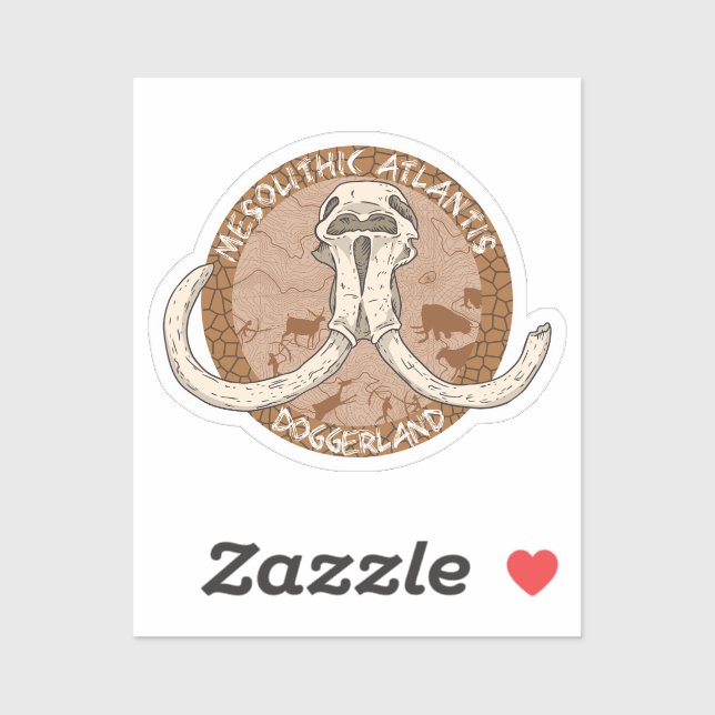 Mesolithic Atlantis Doggerland Mammoth Tusks Aufkleber (Blatt)