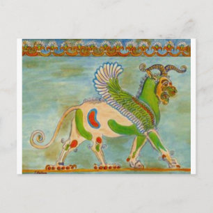 Mesopotamian Winged Lion von S Ambrose Postkarte
