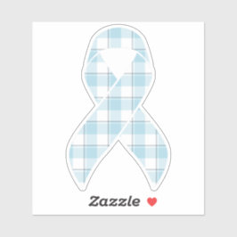 Mesothelioma Awareness Plaid Light Blue Ribbon Aufkleber