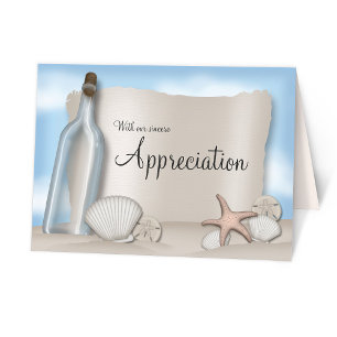 Message from a Bottle Beach Thank You Cards Dankeskarte
