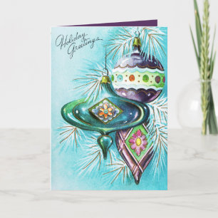 Message Vintag Retro Glühbirnen Weihnachtskarte hi Feiertagskarte