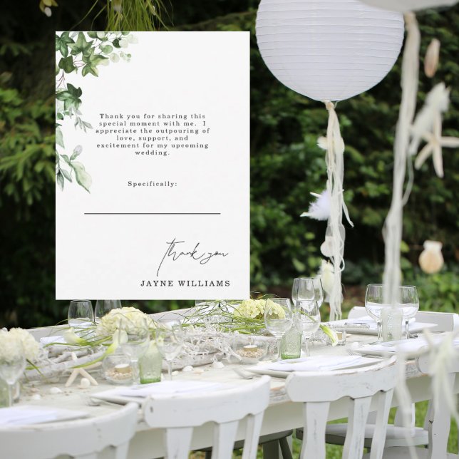 Message Watercolor Ivy Brautparty Vielen Dank Einladung (Von Creator hochgeladen)