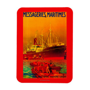 Messageries Maritimes Vintage Poster Europa Magnet