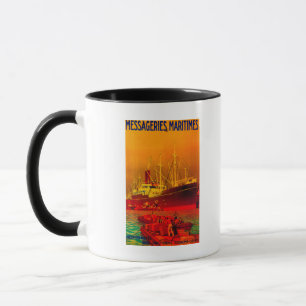 Messageries Maritimes Vintage Poster Europa Tasse