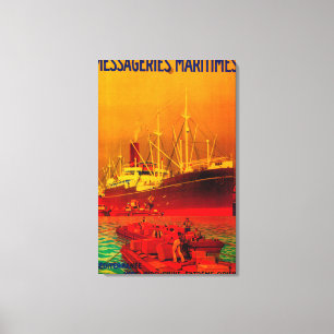 Messageries Maritimes Vintages PosterEurope Leinwanddruck