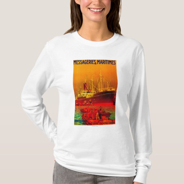 Messageries Maritimes Vintages PosterEurope T-Shirt (Vorderseite)