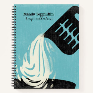 Messbecher, die personalisiertes Rezept in Spritze Notizbuch