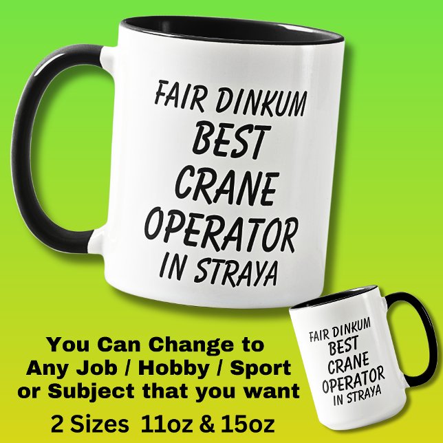Messe Dinkum BEST CRANE OPERATOR in Straya Tasse (Von Creator hochgeladen)