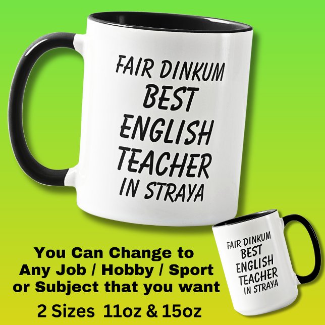 Messe Dinkum BEST ENGLISH LEHRER in Straya Tasse (Von Creator hochgeladen)