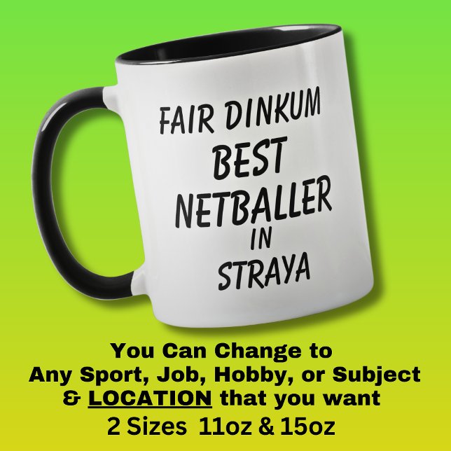 Messe Dinkum BEST NETBALLER in Straya Tasse (Von Creator hochgeladen)