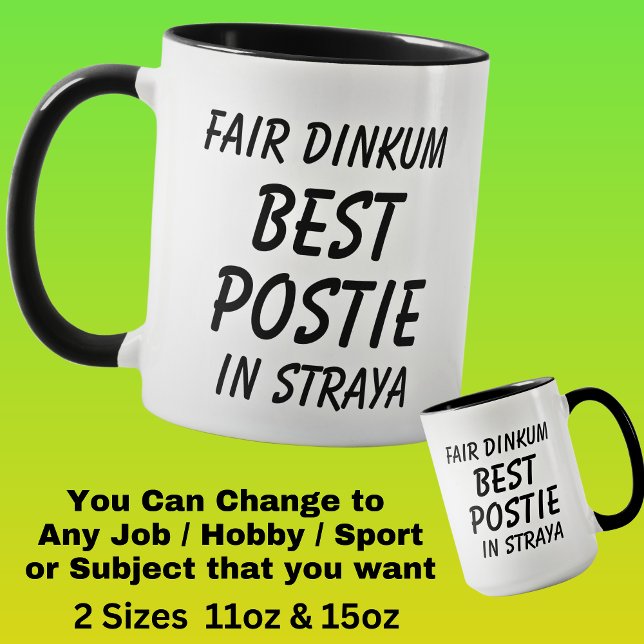 Messe Dinkum BEST POSTIE (Postman) in Straya Tasse (Von Creator hochgeladen)