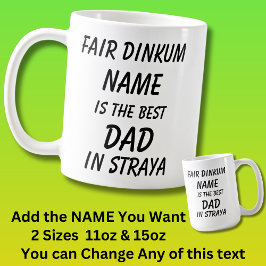 Messe Dinkum NAME BEST VATER in Straya (Australien Kaffeetasse