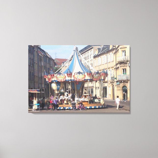Messe Ground Roundabout in einer antiken französis Leinwanddruck (Vorderseite)