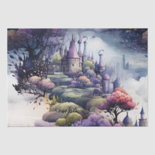 Messe in Fairyland Dark Blue Lila und grün Seidenpapier