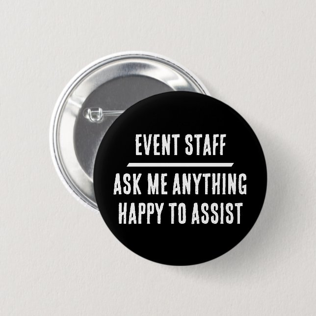 Messe- oder Geschäftsevent-Personal Button (Vorne & Hinten)