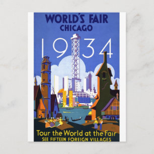 Messe Vintag Chicago World 1934 Ad Postkarte