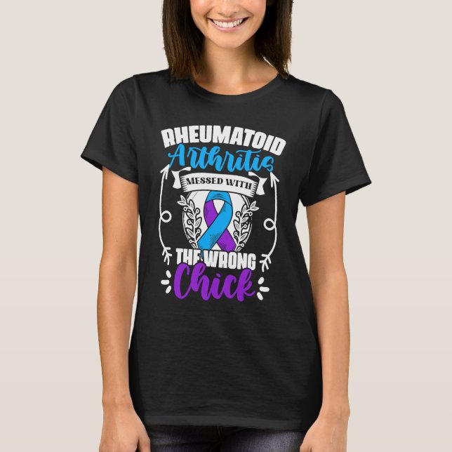 Messed Wrong Chick Ribbon Rheumatoid Arthritis Awa T-Shirt (Vorderseite)