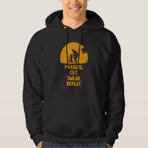 Messen Schneiden Fluchen Wiederholen Vatertag Holz Hoodie