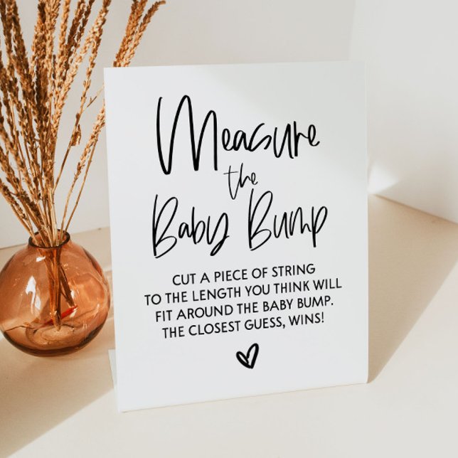 Messen Sie das Baby Bump Baby Shower Game-Zeichen Sockelschild (Von Creator hochgeladen)