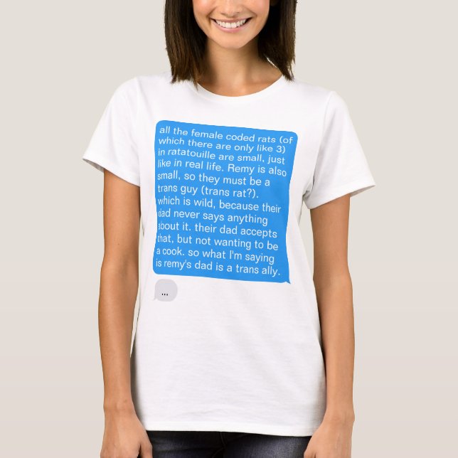 Messenger Long Rant Blue Text Blase T-Shirt (Vorderseite)