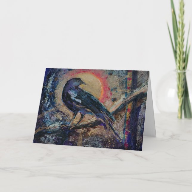 Messenger Raven Crow Blank Grußkarte Karte (Vorderseite)