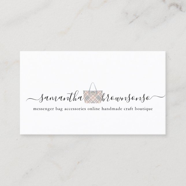 Messenger Taschen Zubehör online handgefertigt Visitenkarte (Vorderseite)