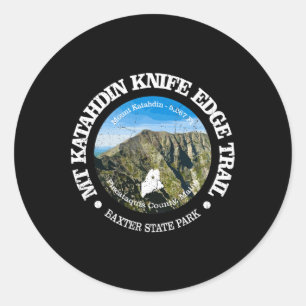 Messer Edge Trail Vintage Mount Katahdin Mountain Runder Aufkleber