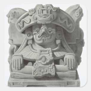 Messer zum Ausschneiden der Herzen von Opferfizii Quadratischer Aufkleber