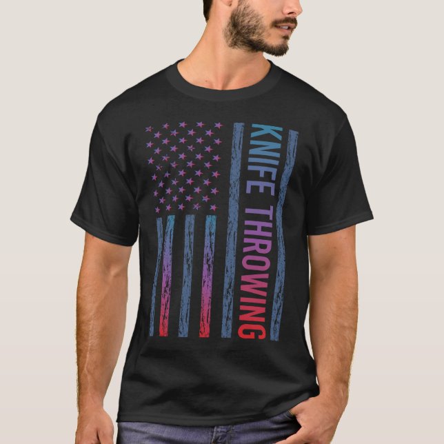 Messermesser mit glänzender Fahne T-Shirt (Vorderseite)