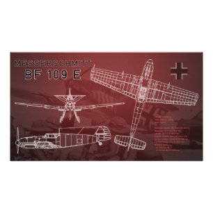 Messerschmitt Bf 109 Blueprint Fotodruck