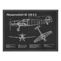 Messerschmitt Bf 109 - Flugzeug-Blueprint PD