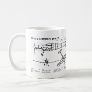 Messerschmitt Bf 109 - Flugzeugblauplan BD Kaffeetasse