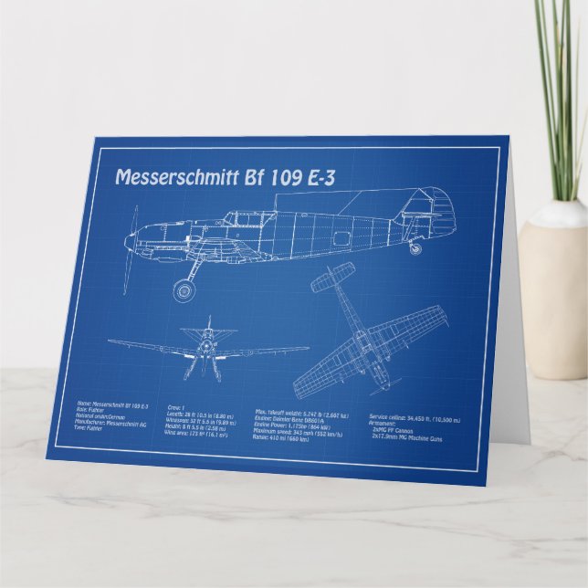 Messerschmitt Bf 109 - Flugzeugkonzept AD Dankeskarte (Vorderseite)