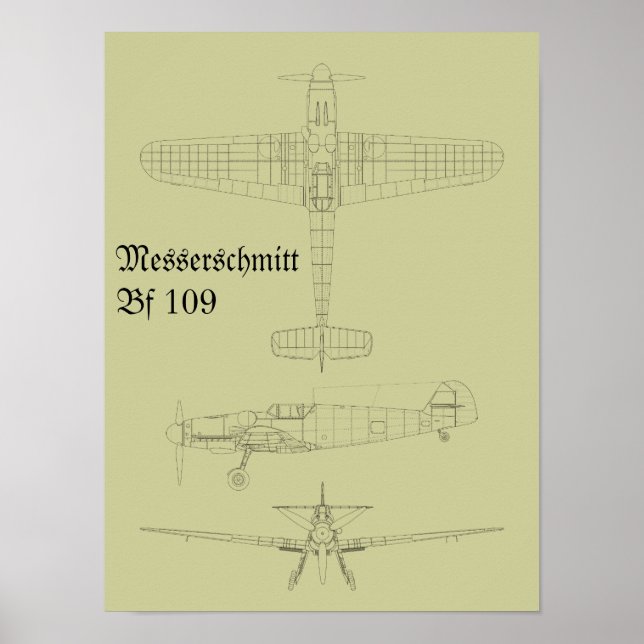 Messerschmitt Bf 109 Poster (Vorne)