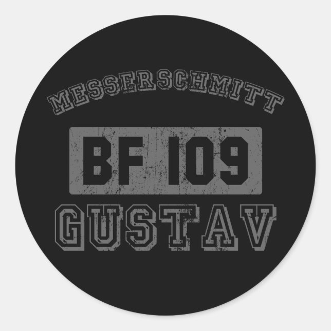 Messerschmitt BF 109 Runder Aufkleber (Vorderseite)