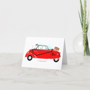 Messerschmitt KR200 Bubble Car Grußkarte. Dankeskarte