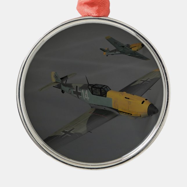 Messerschmitt ME109 Silbernes Ornament (Vorne)