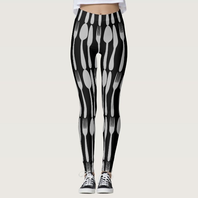Messfe Fork Spoon Silverware Cutlery Leggings (Vorderseite)