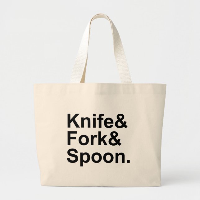 Messfe Fork Spoon | Stoffe für das Essen von Leben Jumbo Stoffbeutel (Vorne)