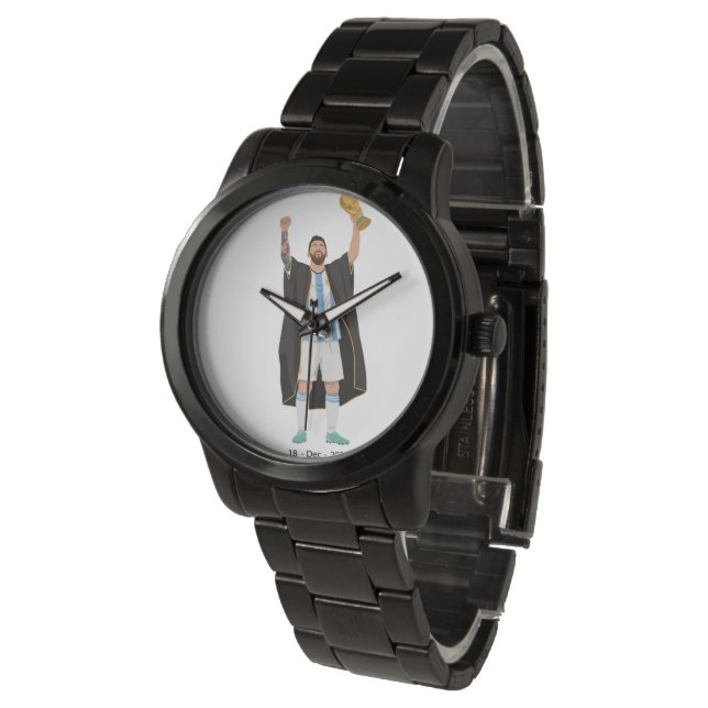 Messi World Cup Champion  Armbanduhr (Schrägansicht)