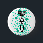 Messianisches Symbol mit Aqua-Punkten Button<br><div class="desc">das Symbol für messianisches Judentum.</div>