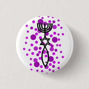 Messianisches Symbol mit lila Punkten Button