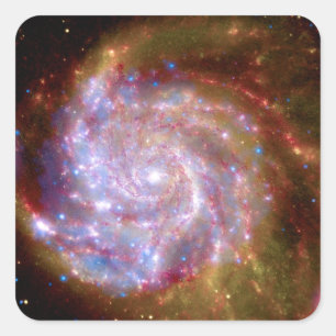 Messier 101 Spiralgalaxie - Hubble-Teleskop-Foto Quadratischer Aufkleber