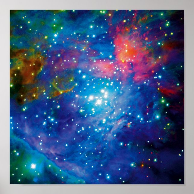 Messier 42 Orion Nebula Infrared ESO Space Foto Poster (Vorne)